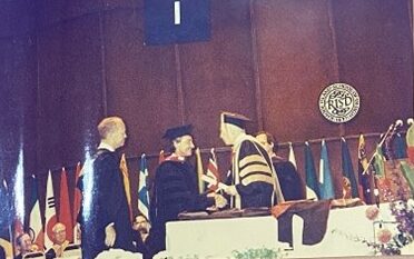 Dorothy Hood, honorary doctorate ceremony, Rhode Island School of Design, 1990