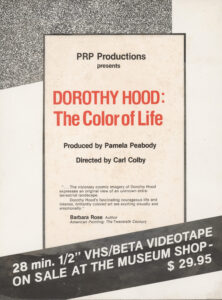 Poster for Dorothy Hood: The Color of Life documentary, 1985