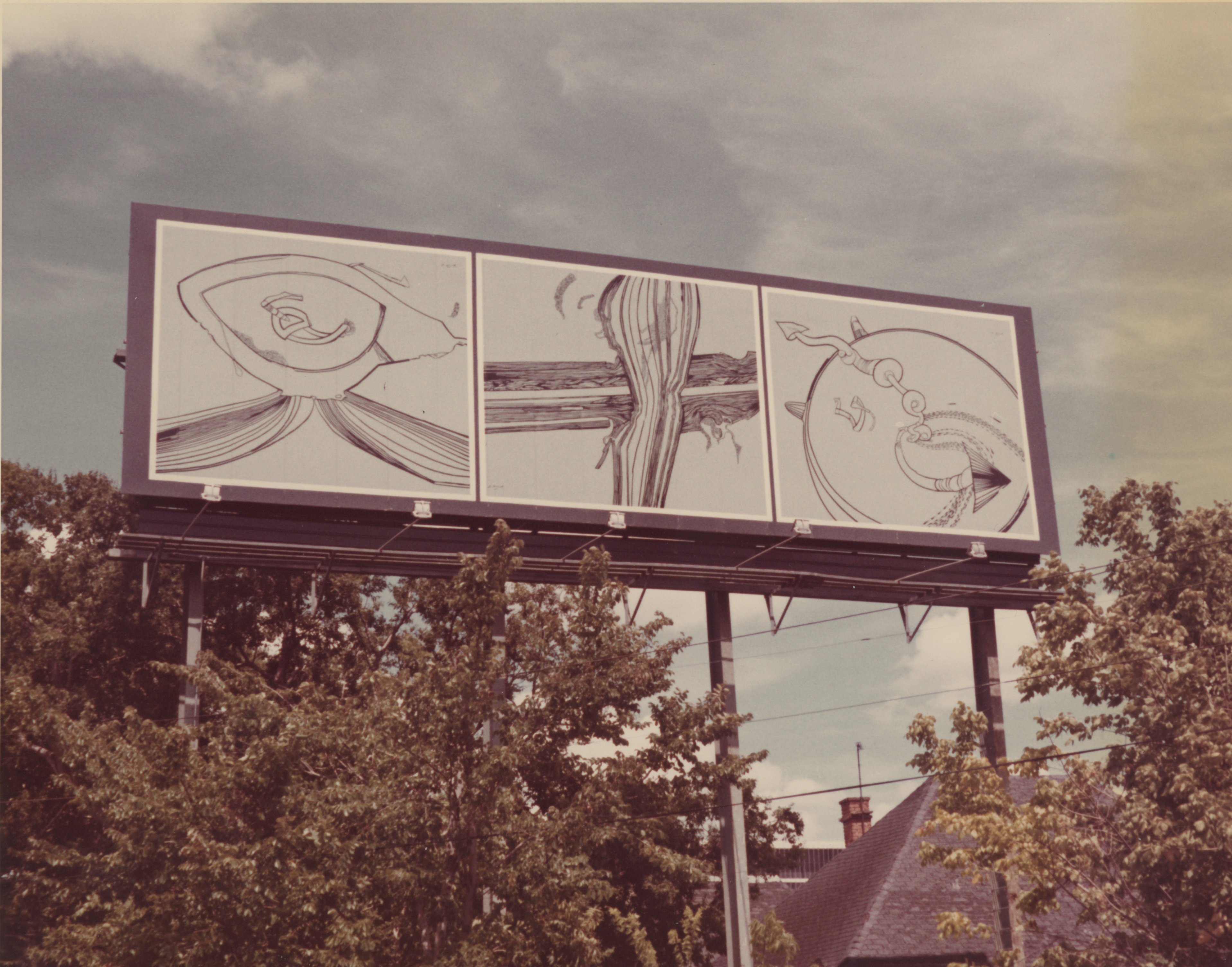 Dorothy Hood, The Larger Canvas, billboard in situ, Houston, Texas, 1971