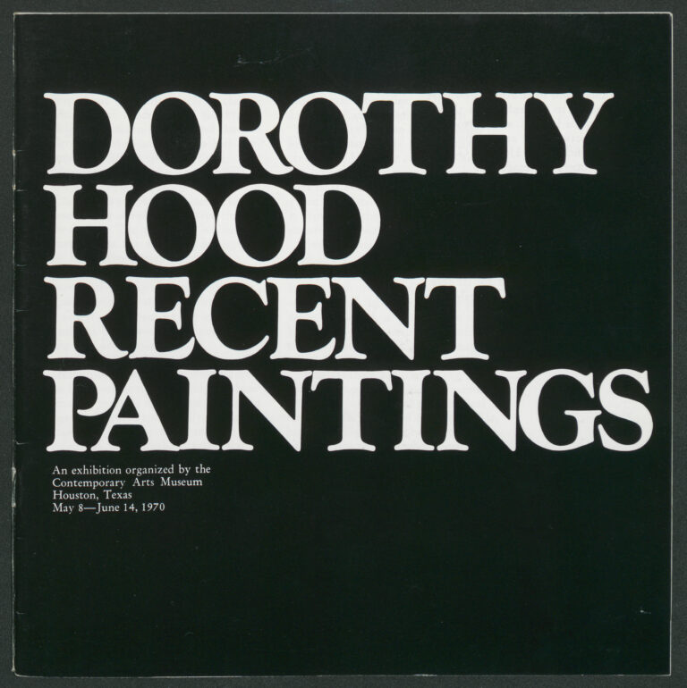 Harithas, James. Dorothy Hood: Recent Paintings. Houston, Texas: Contemporary Arts Museum. Exhibition catalog.